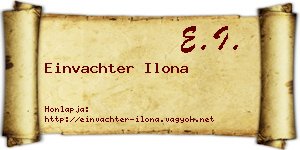 Einvachter Ilona névjegykártya