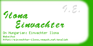 ilona einvachter business card